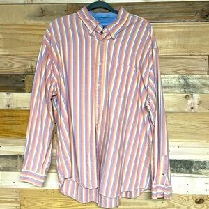 Consensus Sportswear size XXL striped multicolor long sleeve button down shirt